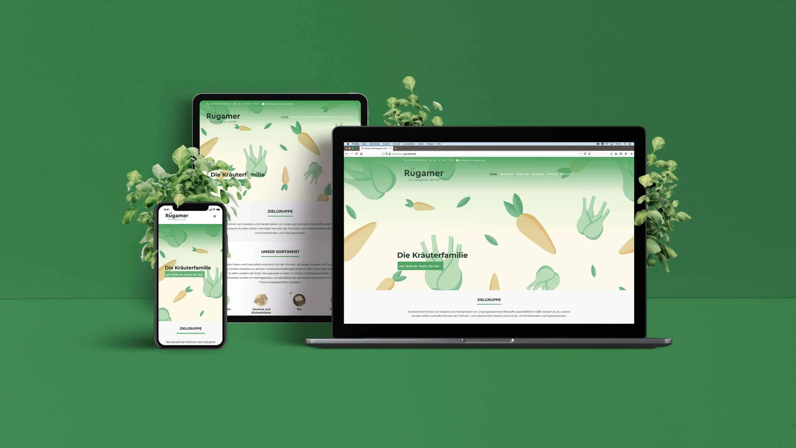 Rügamer Webdesign mockup